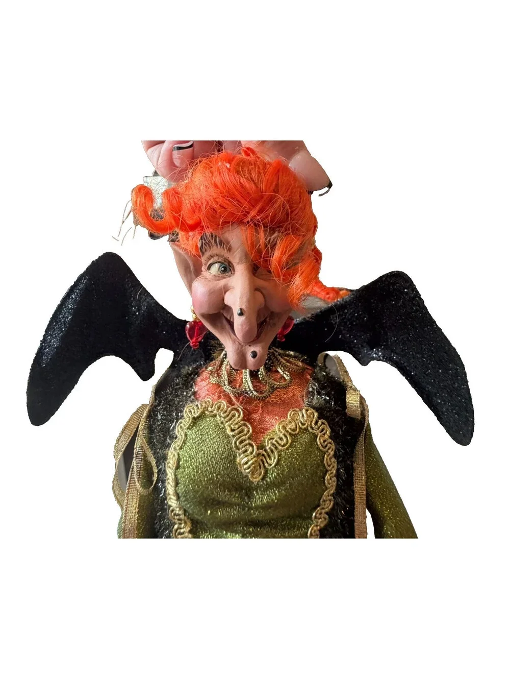 Mark Robrts Halloween Witch with Bat Wings ,Small 51-56034 Grn RARE Collection